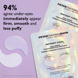 Peter Thomas Roth Instant FIRMx collagen tightening eye patches in cream color with product packaging and illustrated eye app