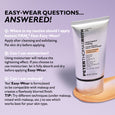 Peter Thomas Roth Instant FIRMx Temporary Face Tightener Easy-Wear Formula 40 ml tube with peach-toned product swatches on pu