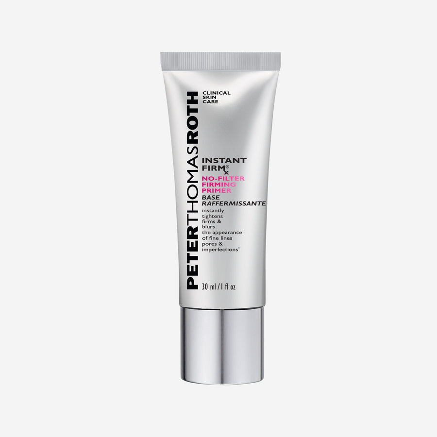 Peter Thomas Roth Instant FIRMx No-Filter Firming Primer in white tube with silver cap, 30 ml size.