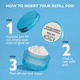 Round turquoise refill pod with white label for Water Drench Hyaluronic Cloud Rich Barrier Moisturizer.
