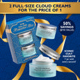Two Peter Thomas Roth Water Drench cream jars displayed against blue patterned background with gold accents.