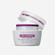 White jar of Peter Thomas Roth Un-Crepe Eye Cream with purple band and lid, containing 15ml cream.
