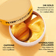 Three gold eye patches in a white container with Peter Thomas Roth branding visible.