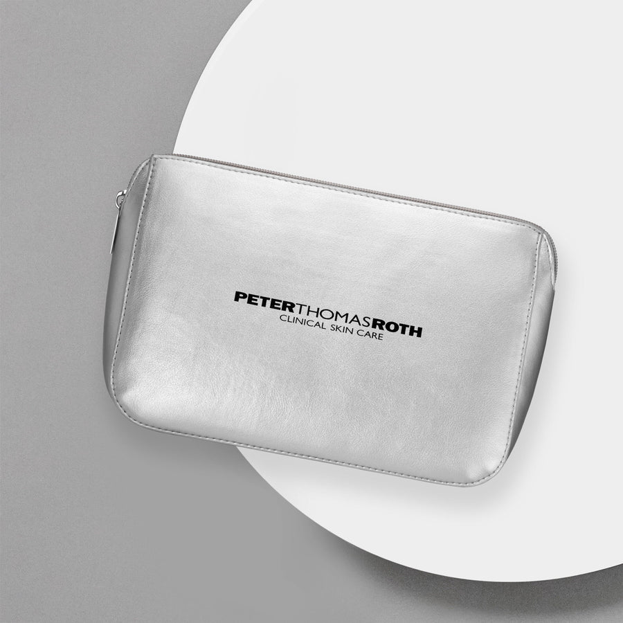 Silver Travel Bag|9" W x 6" H x 3.5" D