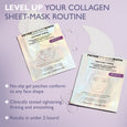Two Peter Thomas Roth Instant Firm collagen tightening face patch packets displayed on lavender background with product text 